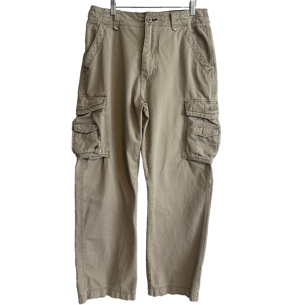 Union Bay Mens Y2K Beige Cargo Pants Size 32x32 Streetwear Pockets Gorpcore